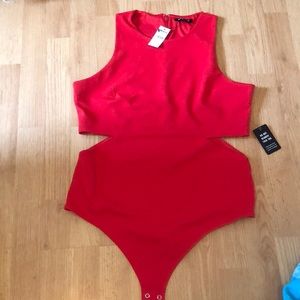 Side cutout body suit